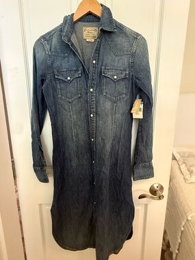 NWT Ralph Lauren Polo Denim Shirt Jacket in Blue sz Xs